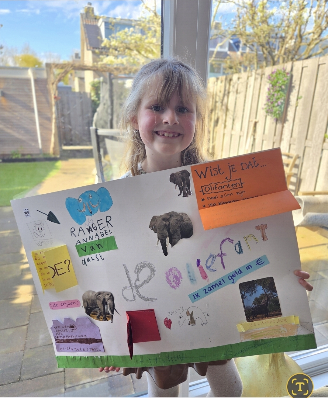 Annabel helpt de olifant