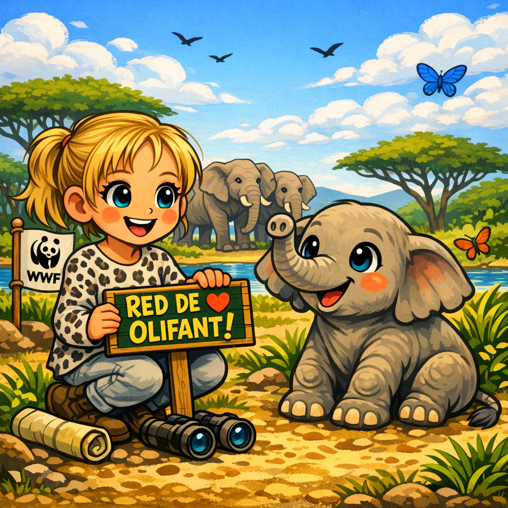 Nienke voor de olifanten