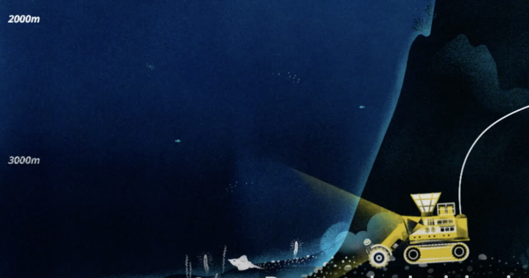 graafmachine op de bodem van de zee