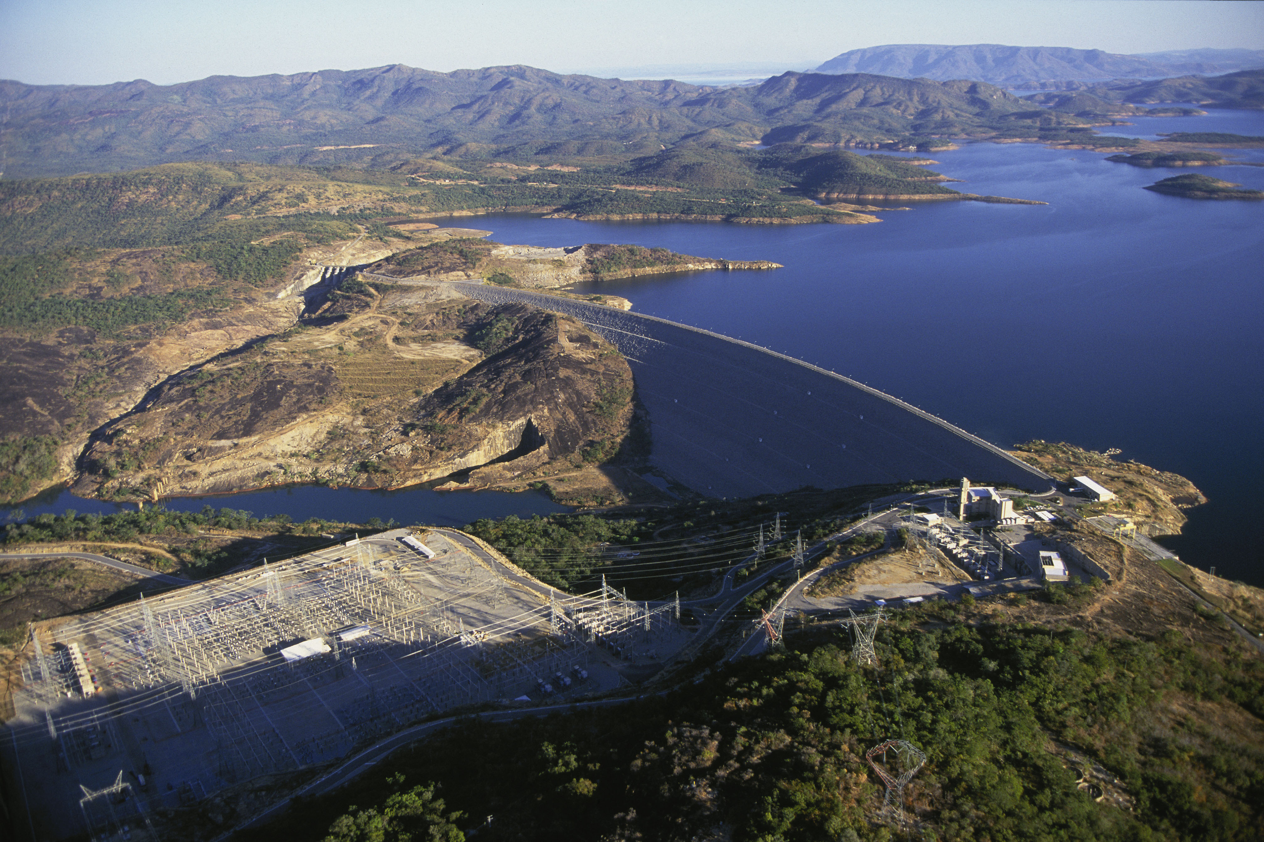 dam vanaf bovenaf gezien