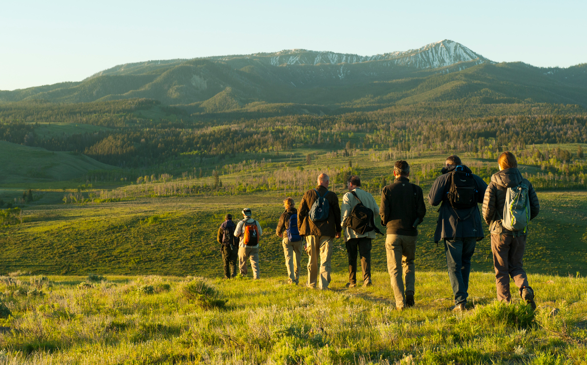 WWF-personeel op een excursie naar het Teton National Park, Wyoming