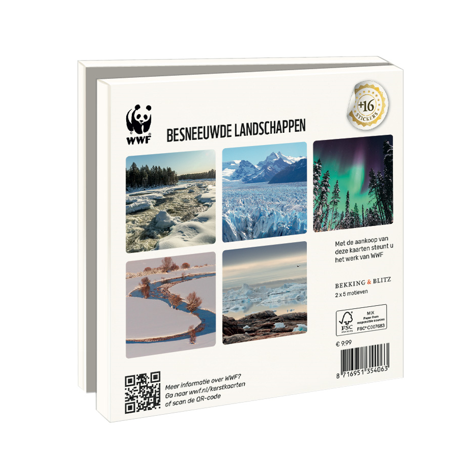 WWF kerstkaartenmapje Besneeuwde landschappen WWF