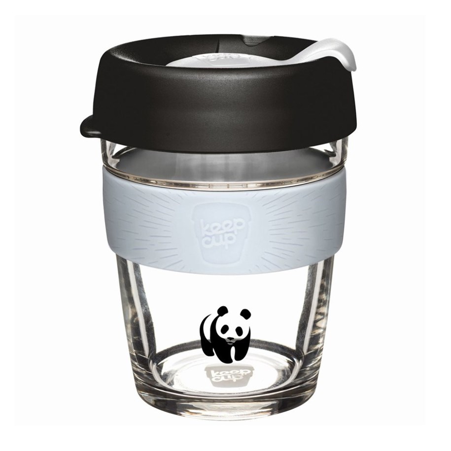 Perioperatieve periode Vader geïrriteerd raken Koffiebeker herbruikbaar met deksel | WWF | KeepCup, wit zwart